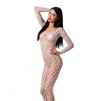 Бодістокінг з крупною сіткою Passion BS077 white &mdash; купити в інтим-бутику EroticToys