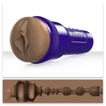 Мастурбатор-вагіна Fleshlight Boost Bang Medium Dark Flesh, плаваючі кільця Turbo Tech &mdash; купити в інтим-бутику EroticToys