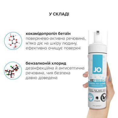 М&rsquo;яка пінка для очищення іграшок JO REFRESH (207 мл) дезінфікує, проникає глибоко &mdash; купити в інтим-бутику EroticToys