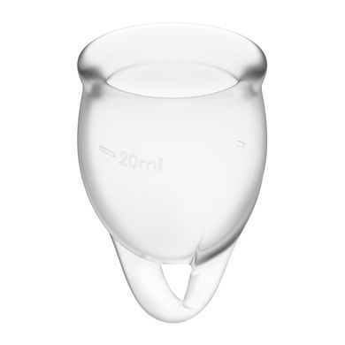 Набір менструальних чаш Satisfyer Feel Confident (Transparent), 15мл та 20мл, мішечок для зберігання &mdash; купити в інтим-бутику EroticToys