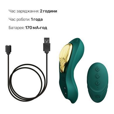 Смарт-вібратор у трусики Zalo - AYA Turquoise Green, насадка та пульт ДК &mdash; купити в інтим-бутику EroticToys