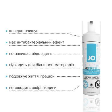 М&rsquo;яка пінка для очищення іграшок JO REFRESH (207 мл) дезінфікує, проникає глибоко &mdash; купити в інтим-бутику EroticToys