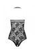 Бодістокінг з імітацією корсетної шнурівки Passion BS094 One Size, black, квітковий візерунок, з дос в інтим-бутику EroticToys