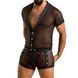 Комплект сітчастої чоловічої білизни Passion 052 SET MICHAEL L/XL black, сорочка, боксери, заклепки в інтим-бутику EroticToys