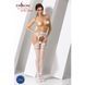 Сітчасті колготки-бодістокінги Passion S013 One Size, White, імітація панчіх та пояса з гартерами в інтим-бутику EroticToys