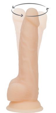 Фалоімітатор з вібрацією та ротацією Naked ADDICTION James 8&Prime; Rotating & Vibrating Dong, пульт ДК &mdash; купити в інтим-бутику EroticToys