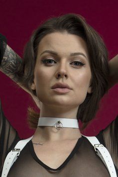 Чокер з кільцем для повідця Feral Feelings - Choker білий, натуральна шкіра &mdash; купити в інтим-бутику EroticToys
