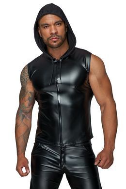 Чоловіча безрукавка з капюшоном Noir Handmade H062 Hooded Shirt, M, мокрий ефект &mdash; купити в інтим-бутику EroticToys