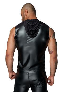 Чоловіча безрукавка з капюшоном Noir Handmade H062 Hooded Shirt, M, мокрий ефект &mdash; купити в інтим-бутику EroticToys