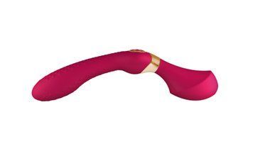 Вібромасажер Shunga Zoa Raspberry, двосторонній &mdash; купити в інтим-бутику EroticToys