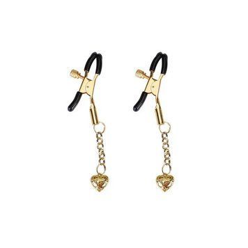 Затискачі для сосків Liebe Seele Hollow Heart Nipple Clamps Gold &mdash; купити в інтим-бутику EroticToys