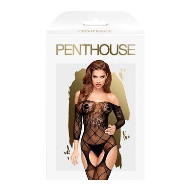 Бодістокінг з флористично-геометричним орнаментом Penthouse - Top-Notch Black S/L &mdash; купити в інтим-бутику EroticToys