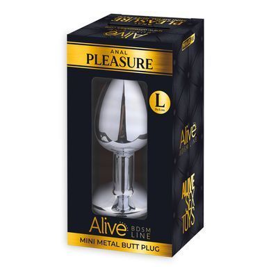 Металева анальна пробка з кристалом Alive Mini Metal Butt Plug Pink L &mdash; купити в інтим-бутику EroticToys
