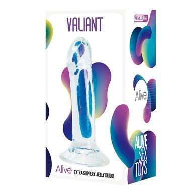 Прозорий фалоімітатор Alive Valiant Jelly Dildo (м'ята упаковка!!!) &mdash; купити в інтим-бутику EroticToys