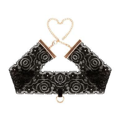Мереживні наручники та комір Rosy Gold - Lace Cuffs and Collar - Black &mdash; купити в інтим-бутику EroticToys