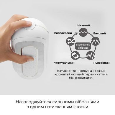 Вібромастурбатор Tenga Flip Zero Electronic Vibration White, змінна інтенсивність, розкладний &mdash; купити в інтим-бутику EroticToys