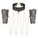 Мереживні наручники та комір Rosy Gold - Lace Cuffs and Collar - Black в інтим-бутику EroticToys