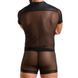 Комплект сітчастої чоловічої білизни Passion 052 SET MICHAEL S/M black, сорочка, боксери, заклепки в інтим-бутику EroticToys