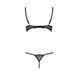 Комплект білизни Passion Exclusive VALERY SET OpenBra XXL/XXXL black, стрепи, трусики, відкритий ліф в інтим-бутику EroticToys